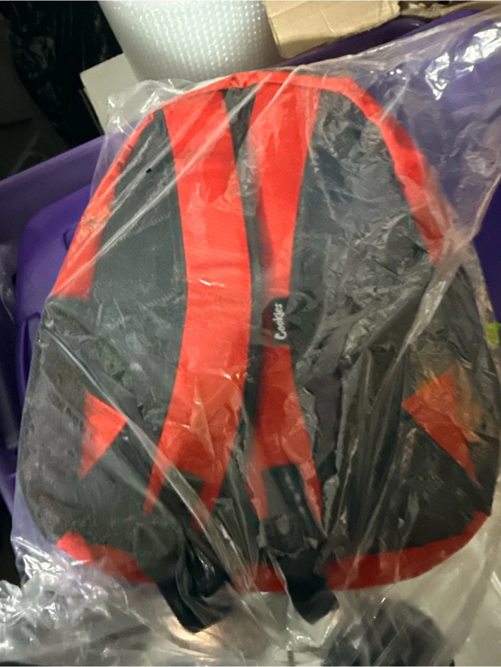 Cookies RipStop Nylon Smell Proof Backpack, Red/Black, NWT